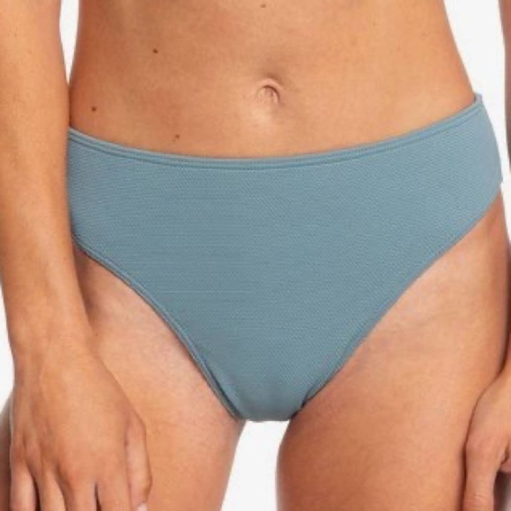 Roxy Women's Seas the Day Mid Waist Trooper High Cut Bikini Swim Bottoms sz XS
